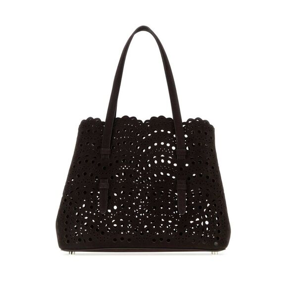 ALAIA Handbags - Alaia Women Dark Brown Suede Mina 25 Handbag